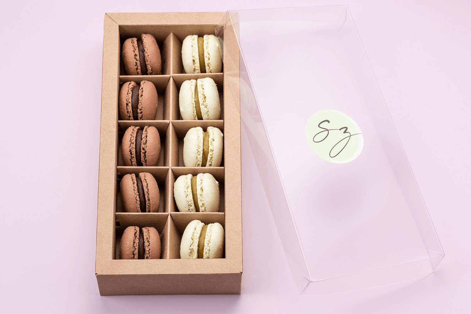 10er Box | Misch Dir Deine eigene Macaronsbox | Mini Macarons - Seidenzucker