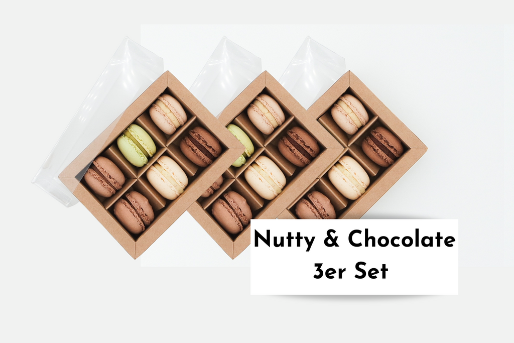 3x 6er Box | "Nutty & Chocolate" | Mini Macarons | Set